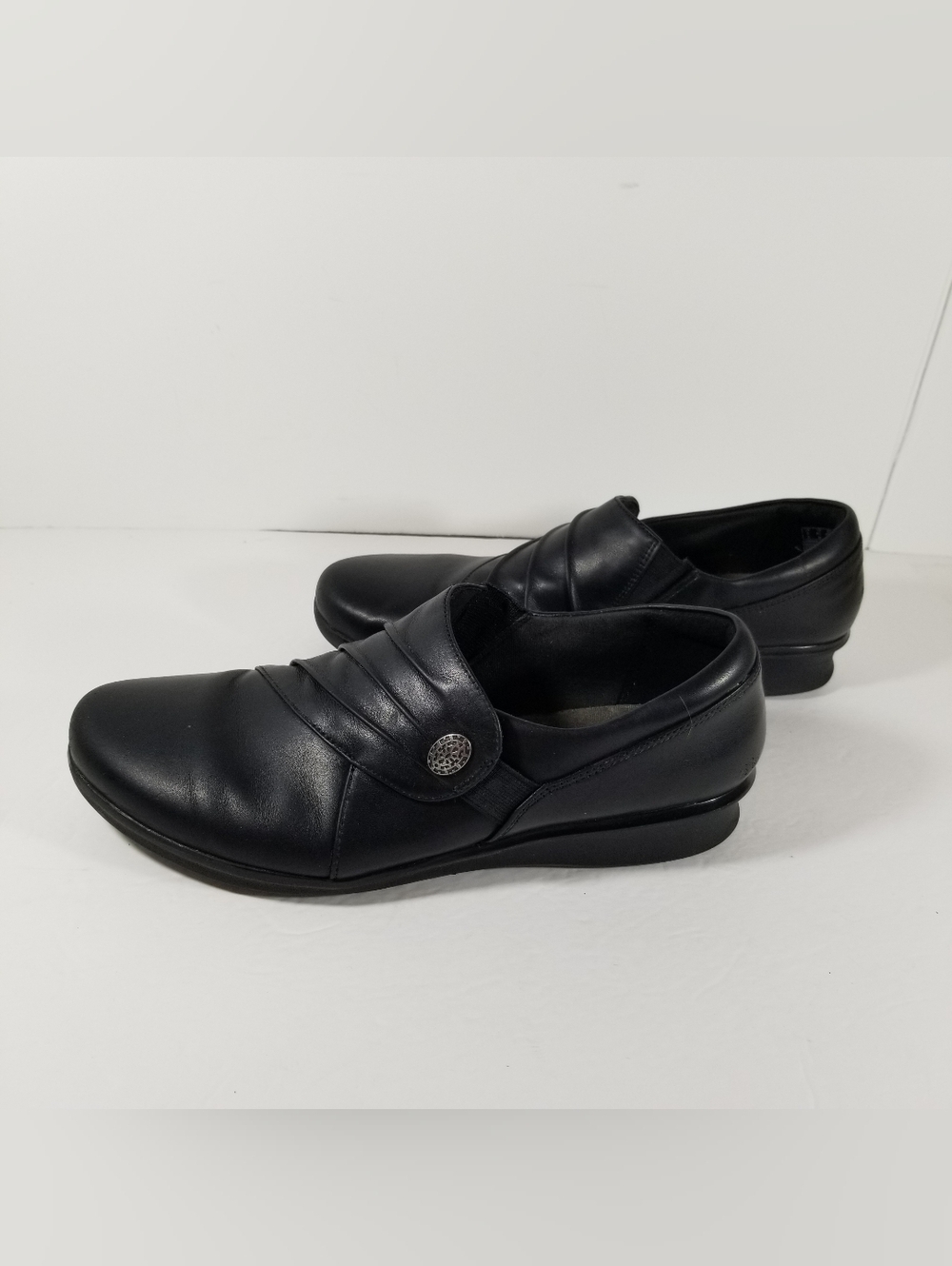 Clarks Hope Roxanne Shoes Women's 8.5M Comfort Slip On Loafer Black - Picture 2 of 6